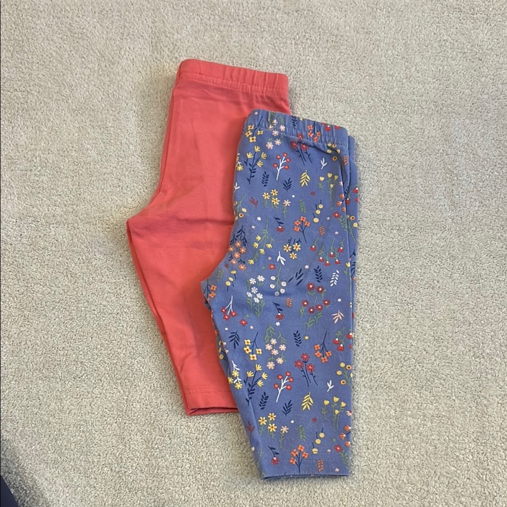 Floral and Solid Kids CAPRI Leggings Set